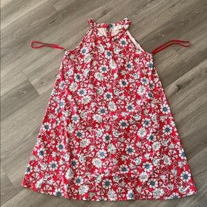 LOFT Red and White Floral Halter Dress